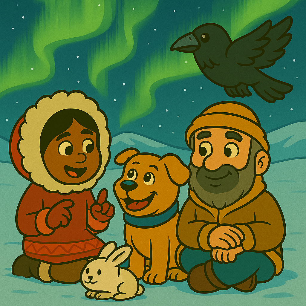 Harley and Dad under the northern lights