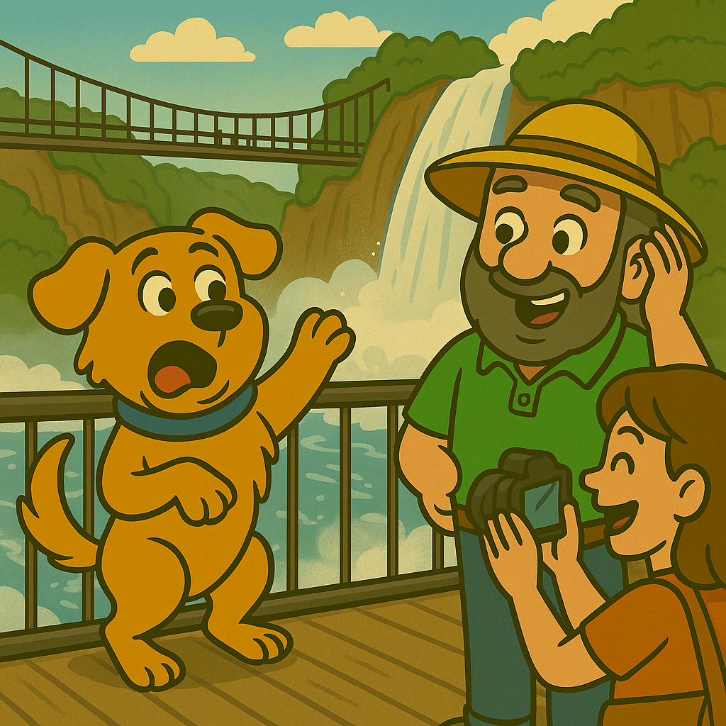 Harley and Dad at Montmorency Falls