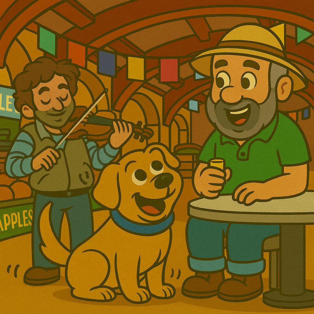 Harley & Dad at the market